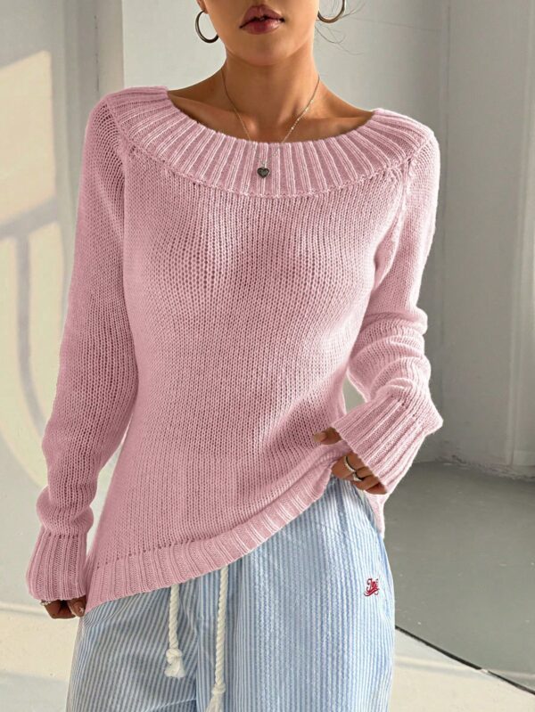 Sweater Asimétrico de Hombro Caído y Manga Larga - Image 6