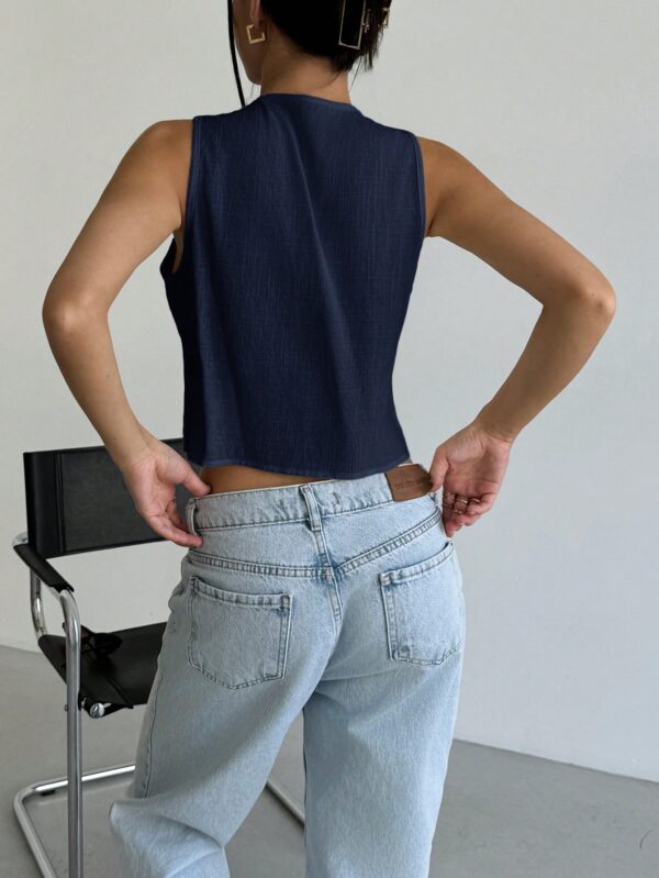 Blusa de Lino Sin Mangas con Lazo Frontal - Image 28