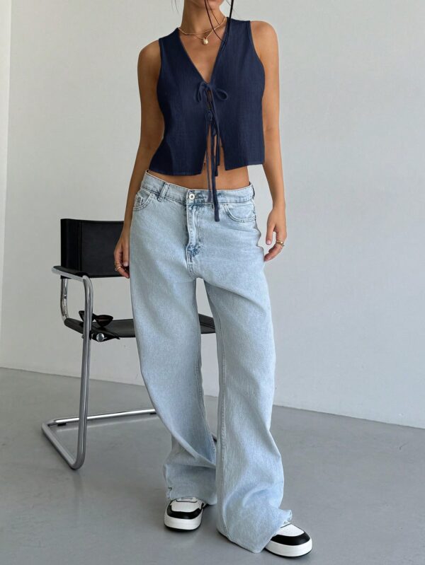 Blusa de Lino Sin Mangas con Lazo Frontal - Image 31
