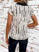 Blusa de Verano con Estampado Geométrico y Manga Murciélago
