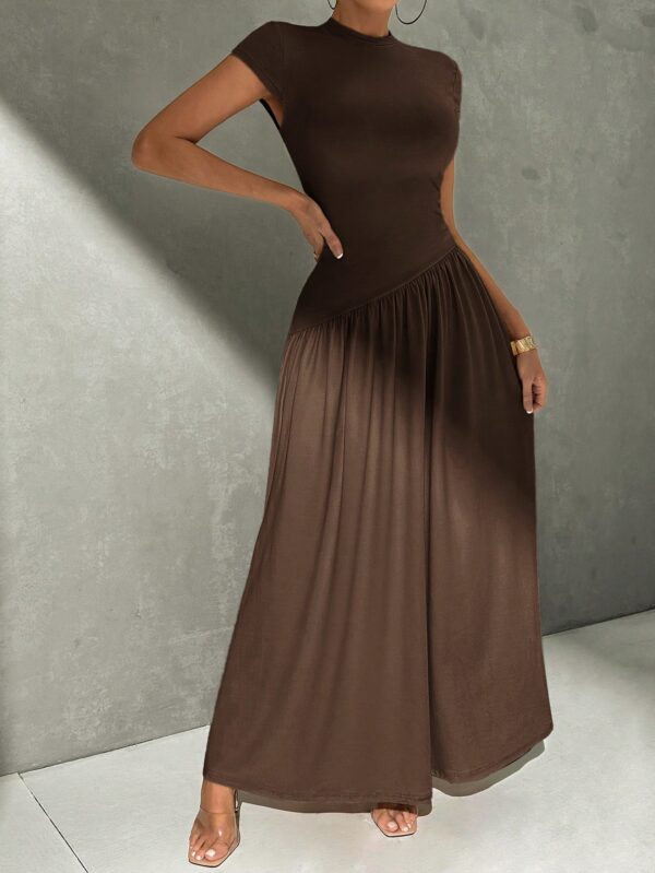 Vestido Midi Asimétrico A-Line Elegante y Simple con Cuello Alto - Image 65