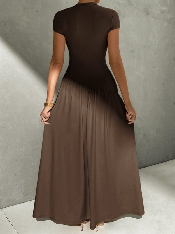 Vestido Midi Asimétrico A-Line Elegante y Simple con Cuello Alto - Image 64