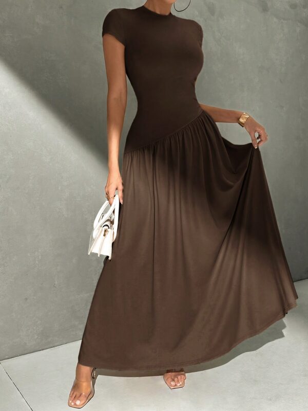 Vestido Midi Asimétrico A-Line Elegante y Simple con Cuello Alto - Image 66