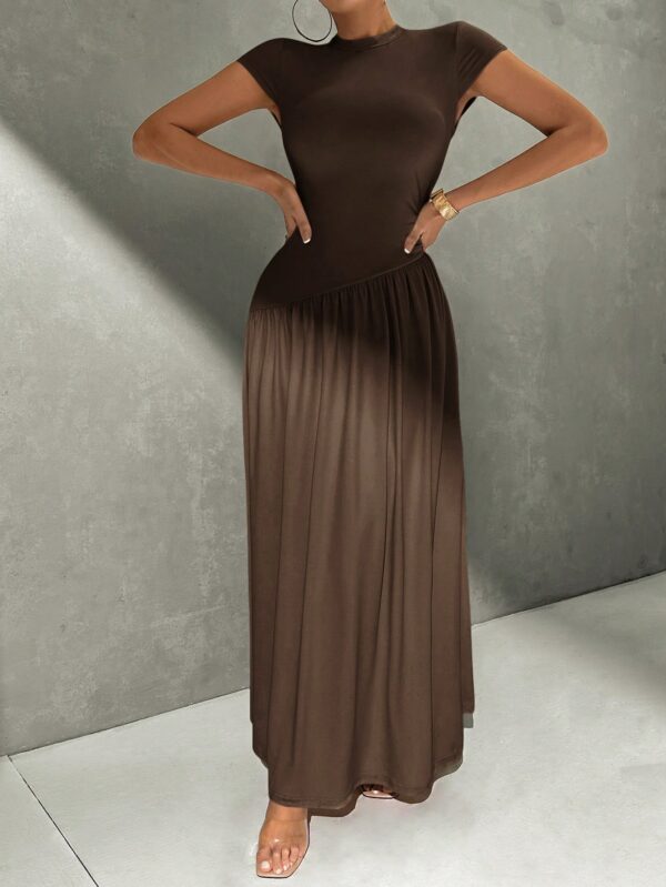 Vestido Midi Asimétrico A-Line Elegante y Simple con Cuello Alto - Image 69