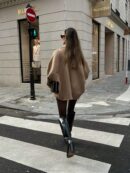 Abrigo de Punto Corto y Sobredimensionado para Otoño/Invierno
