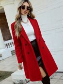 Abrigo Elegante con Cuello Solapa y Doble Botonadura
