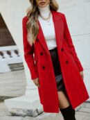 Abrigo Elegante con Cuello Solapa y Doble Botonadura