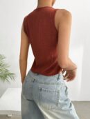 Blusa de Lino Sin Mangas con Lazo Frontal