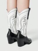 Botas Negras de Estilo Vaquero con Bordado y Tacón Robusto