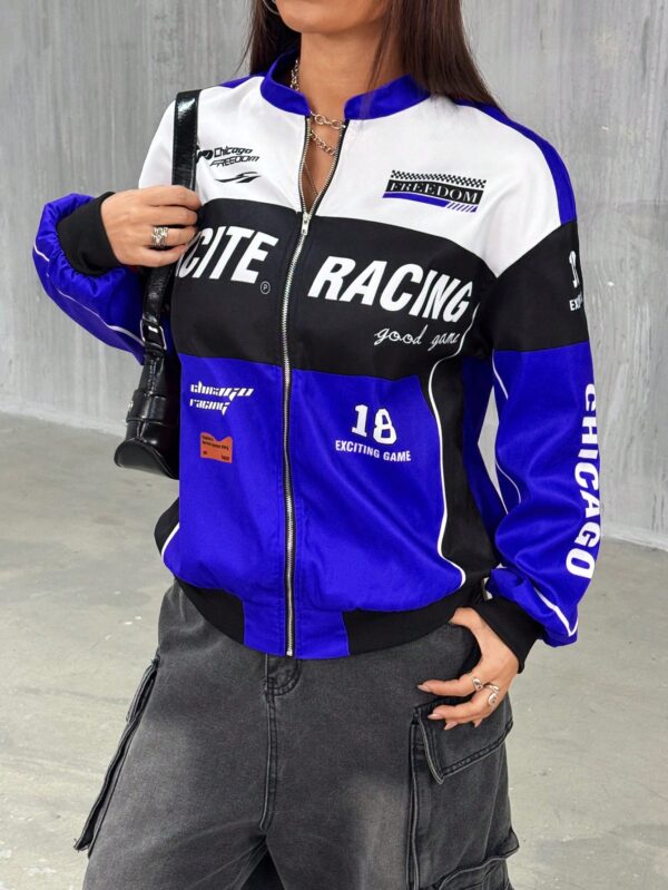 Campera Bomber Letras Contraste con Hombros Caídos - Image 28