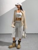 Blusa de Negocios Casual a Rayas con Botones y Manga Larga