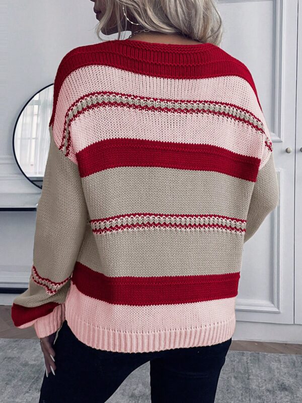 Sweater Casual a Rayas con Hombros Caídos para Otoño/Invierno - Image 72