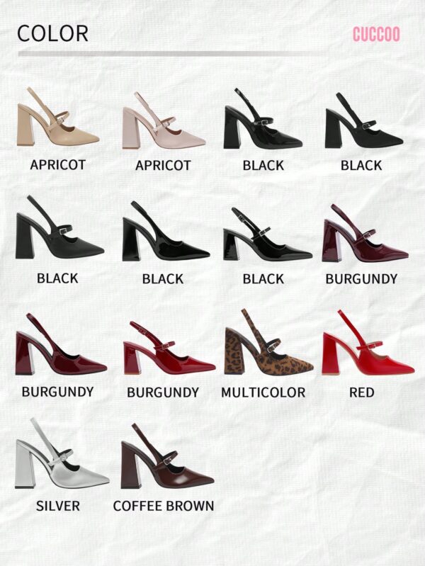 Zapatos de Tacón Grueso en Rojo Vino con Correa en el Tobillo - Image 19