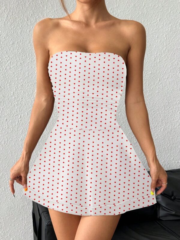 Vestido Mini Strapless Sexy con Estampado de Leopardo y Dobladillo Volante Doble - Image 27