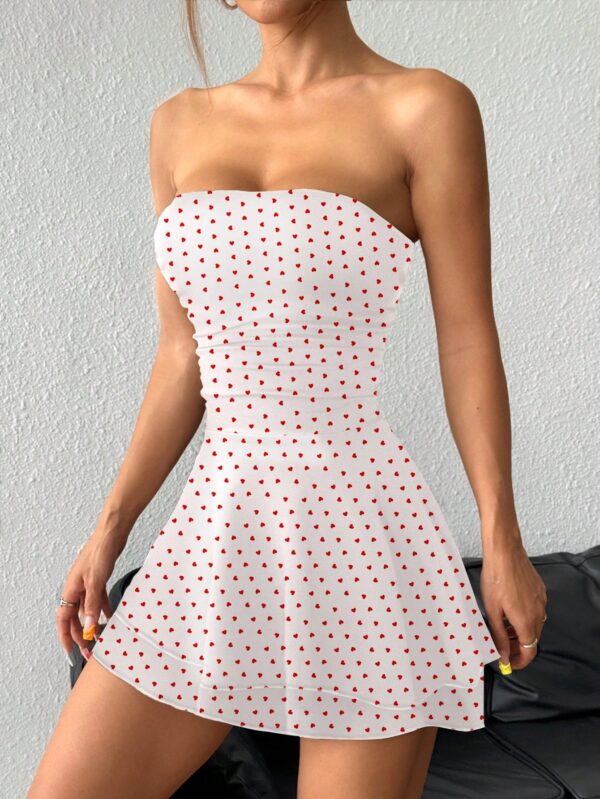 Vestido Mini Strapless Sexy con Estampado de Leopardo y Dobladillo Volante Doble - Image 28