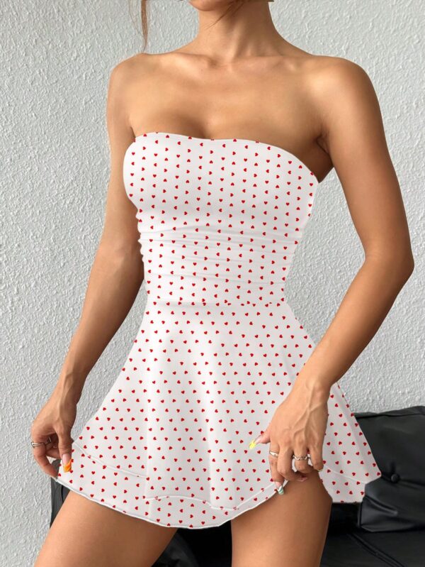 Vestido Mini Strapless Sexy con Estampado de Leopardo y Dobladillo Volante Doble - Image 30