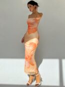 Vestido Tubo Asimétrico para Cena Romántica sin Mangas