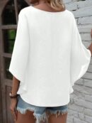 Blusa de Verano con Escote en V y Mangas Murciélago