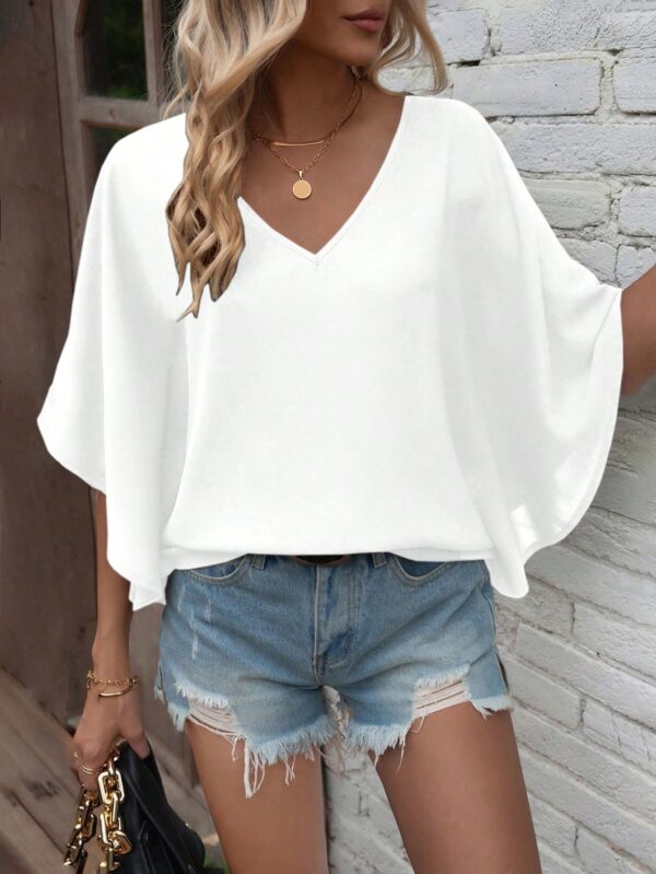 Blusa de Verano con Escote en V y Mangas Murciélago - Image 14
