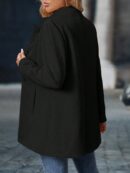 Chaqueta Midi Casual de Cuello Alto para Mujer