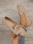 Mocasines Casuales de Mujer con Hebilla Metálica