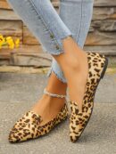 Zapatos Planos Estampados con Punta Afilada y Diseño Deslizable