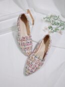 Zapatos Planos Estampados con Punta Afilada y Diseño Deslizable
