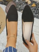Zapatos Planos Estampados con Punta Afilada y Diseño Deslizable