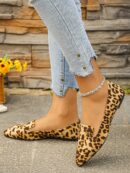 Zapatos Planos Estampados con Punta Afilada y Diseño Deslizable