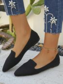 Zapatos Planos Estampados con Punta Afilada y Diseño Deslizable
