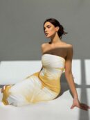 Vestido Tubo Asimétrico para Cena Romántica sin Mangas