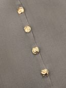 Chaleco Elegante de Botones Metálicos con Cuello Redondo