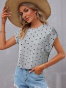 Camiseta Cuello Redondo y Manga Murciélago
