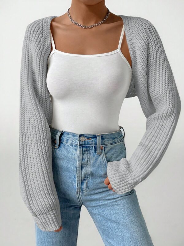 Cardigan Corto de Punto en Estilo Ballet con Mangas Raglan - Image 39