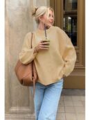 Sweater de Punto Liso Manga Larga para Mujer