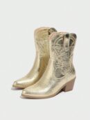 Botas Cortas Bordadas de Estilo Western con Punta Afilada