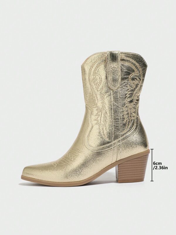 Botas Cortas Bordadas de Estilo Western con Punta Afilada - Image 35