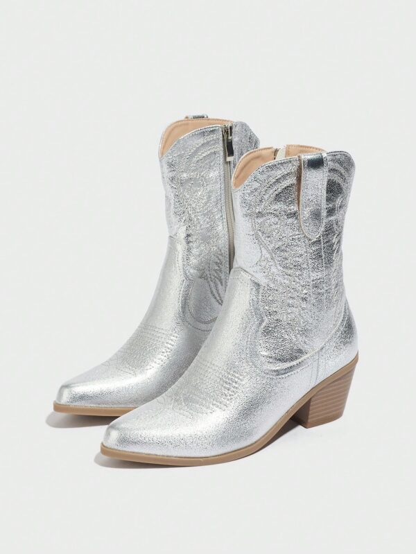 Botas Cortas Bordadas de Estilo Western con Punta Afilada - Image 43