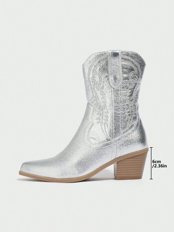 Botas Cortas Bordadas de Estilo Western con Punta Afilada - Image 44
