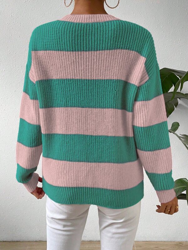 Sweater a Rayas Colorido con Hombros Caídos - Image 61