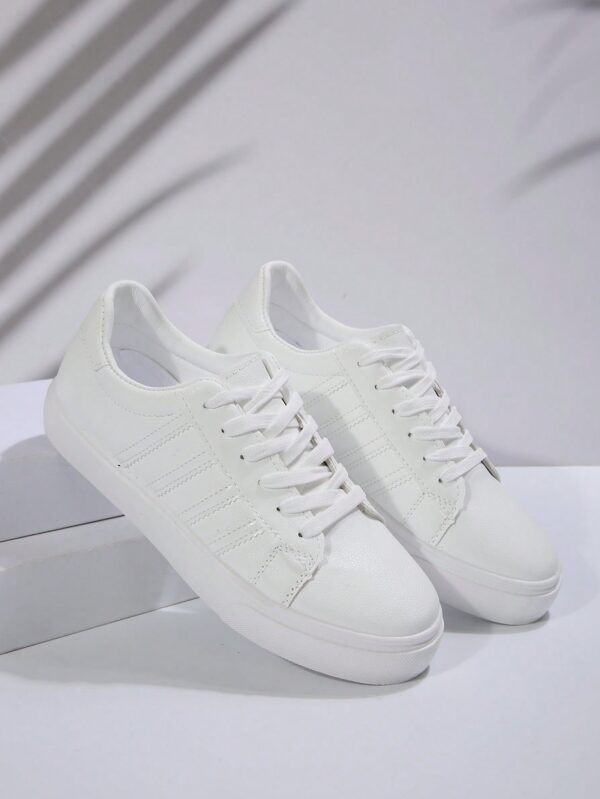 Zapatillas Blancas de Mujer para Skateboard, Versátiles y Transpirables, Estilo Coreano - Image 14