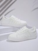 Zapatillas Blancas de Mujer para Skateboard, Versátiles y Transpirables, Estilo Coreano