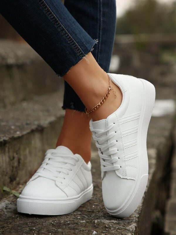 Zapatillas Blancas de Mujer para Skateboard, Versátiles y Transpirables, Estilo Coreano - Image 17