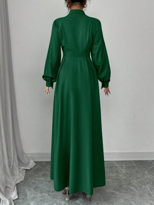 Vestido Elegante de Manga Farol en Colores Sólidos - Image 27