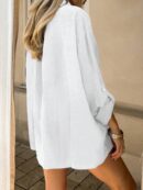 Blusa Casual a Rayas con Botones y Manga Larga