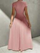 Vestido Midi Asimétrico A-Line Elegante y Simple con Cuello Alto