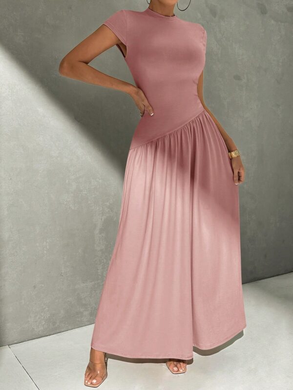Vestido Midi Asimétrico A-Line Elegante y Simple con Cuello Alto - Image 52