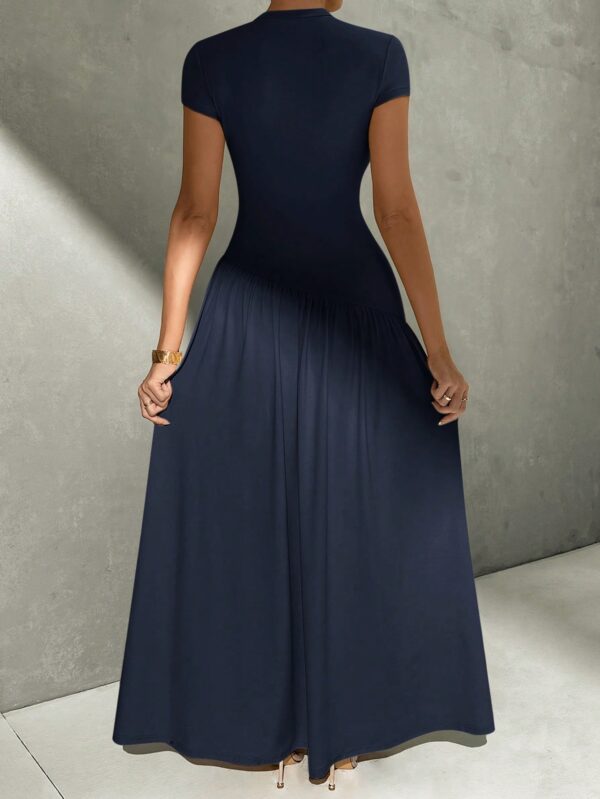 Vestido Midi Asimétrico A-Line Elegante y Simple con Cuello Alto - Image 73