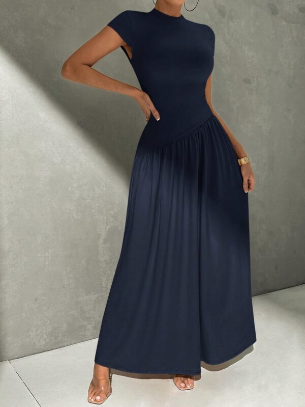 Vestido Midi Asimétrico A-Line Elegante y Simple con Cuello Alto - Image 76