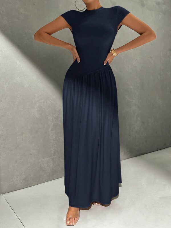Vestido Midi Asimétrico A-Line Elegante y Simple con Cuello Alto - Image 78